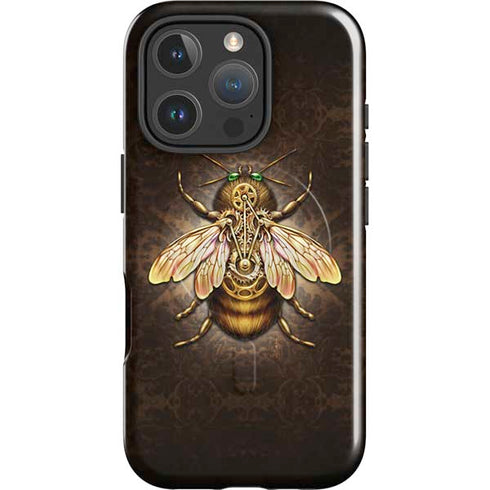 Steampunk Bee by Brigid Ashwood iPhone 16 Pro Magsafe Impact Case